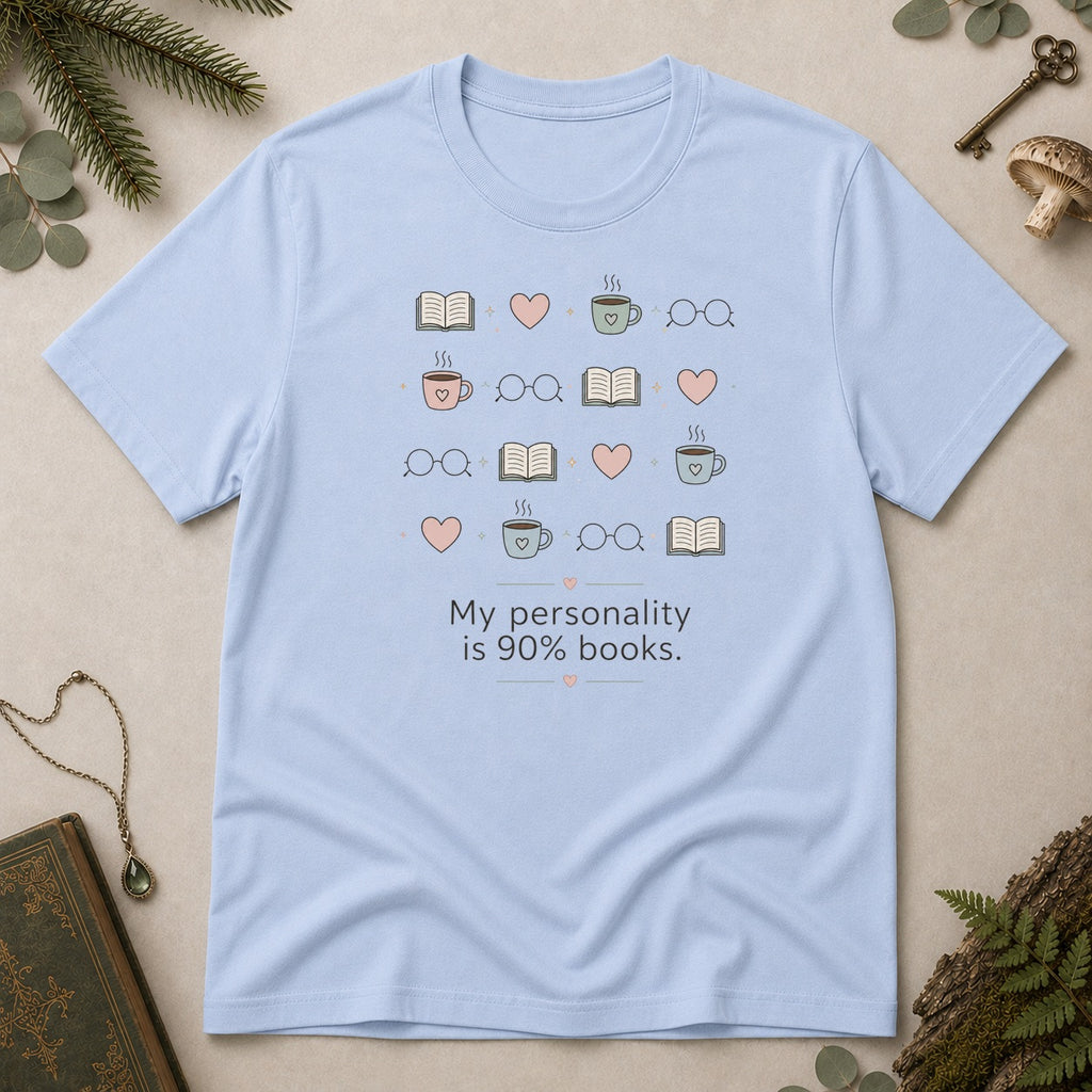 90% Books T-Shirt - Light Blue
