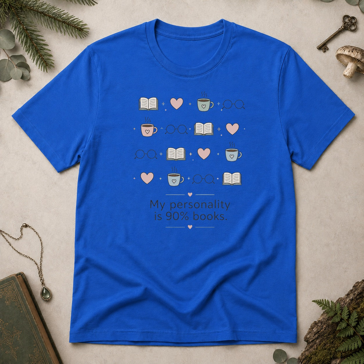 90% Books T-Shirt - Royal