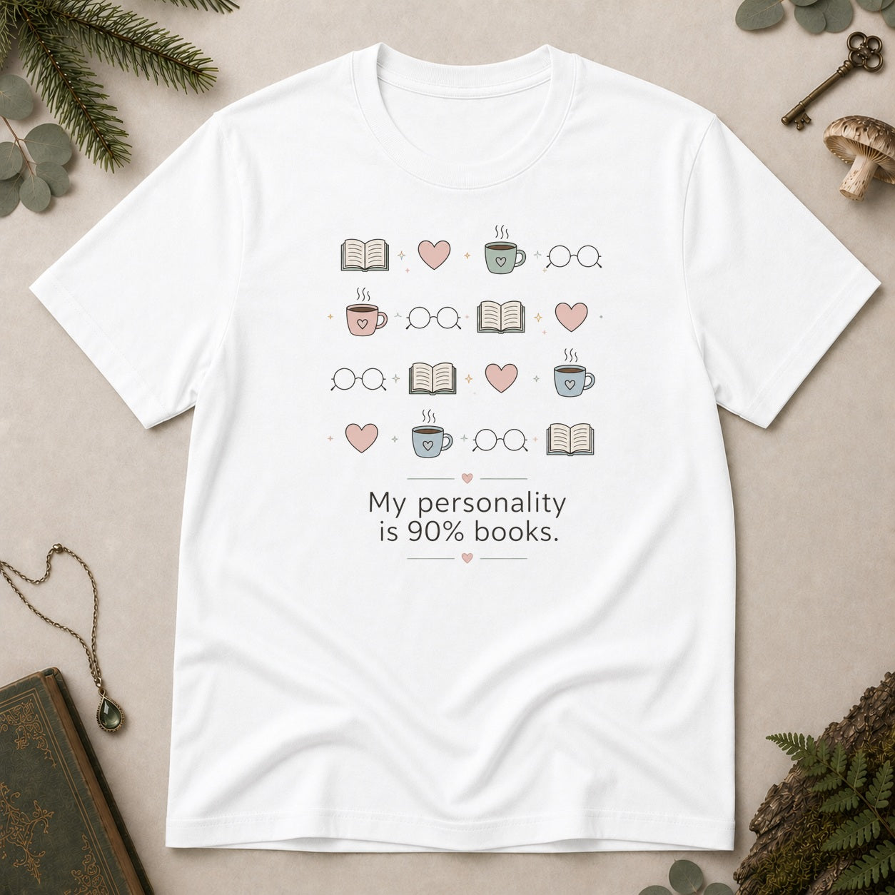 90% Books T-Shirt - White