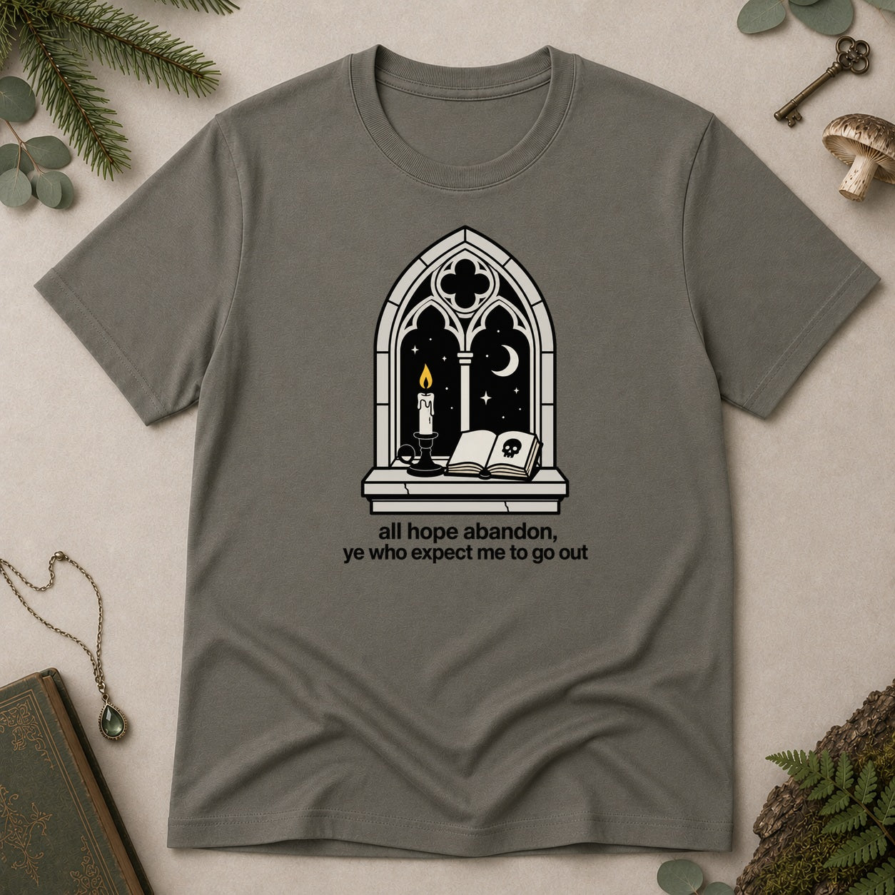 Abandon All Hope T-Shirt - Charcoal