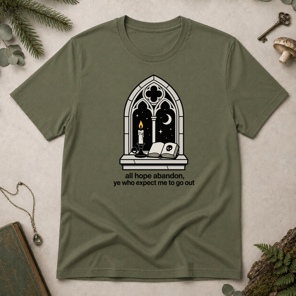 Abandon All Hope T-Shirt - Military Green