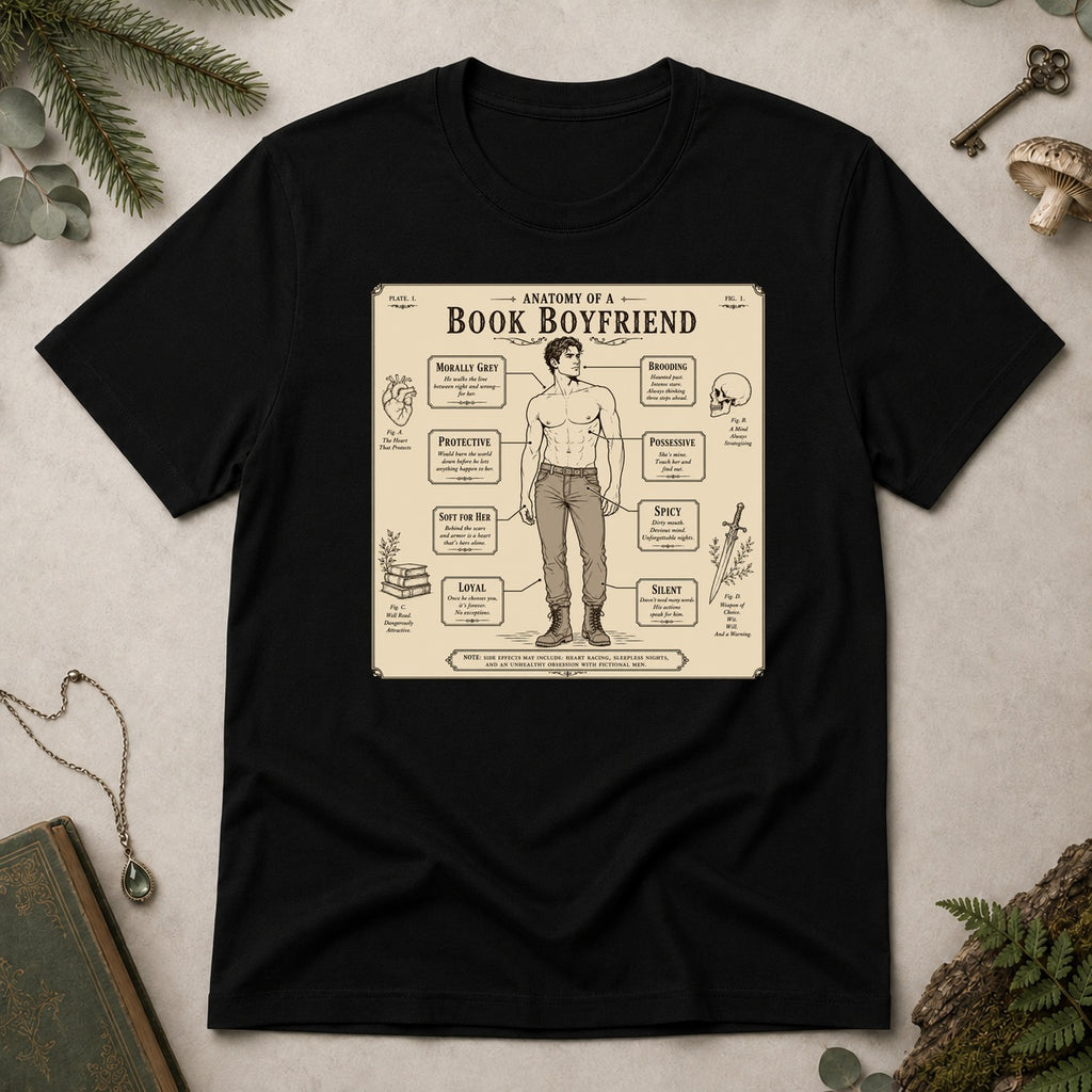 Anatomy of a Book Boyfriend T-Shirt - Black