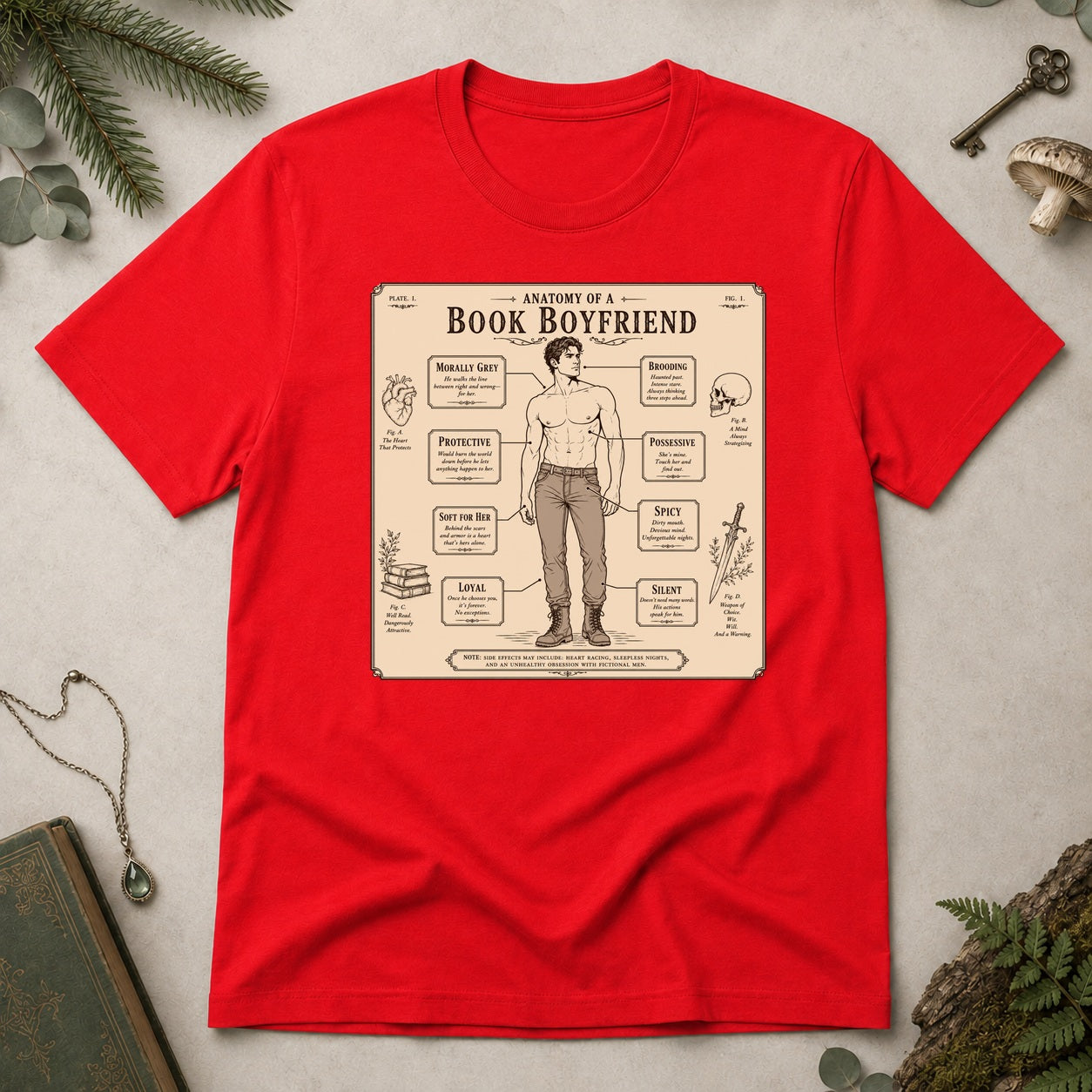 Anatomy of a Book Boyfriend T-Shirt - Red