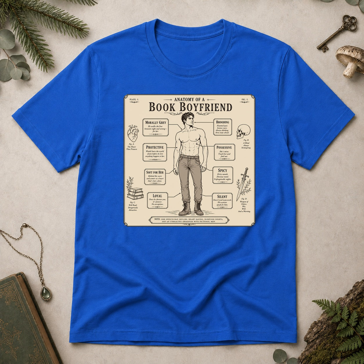 Anatomy of a Book Boyfriend T-Shirt - Royal