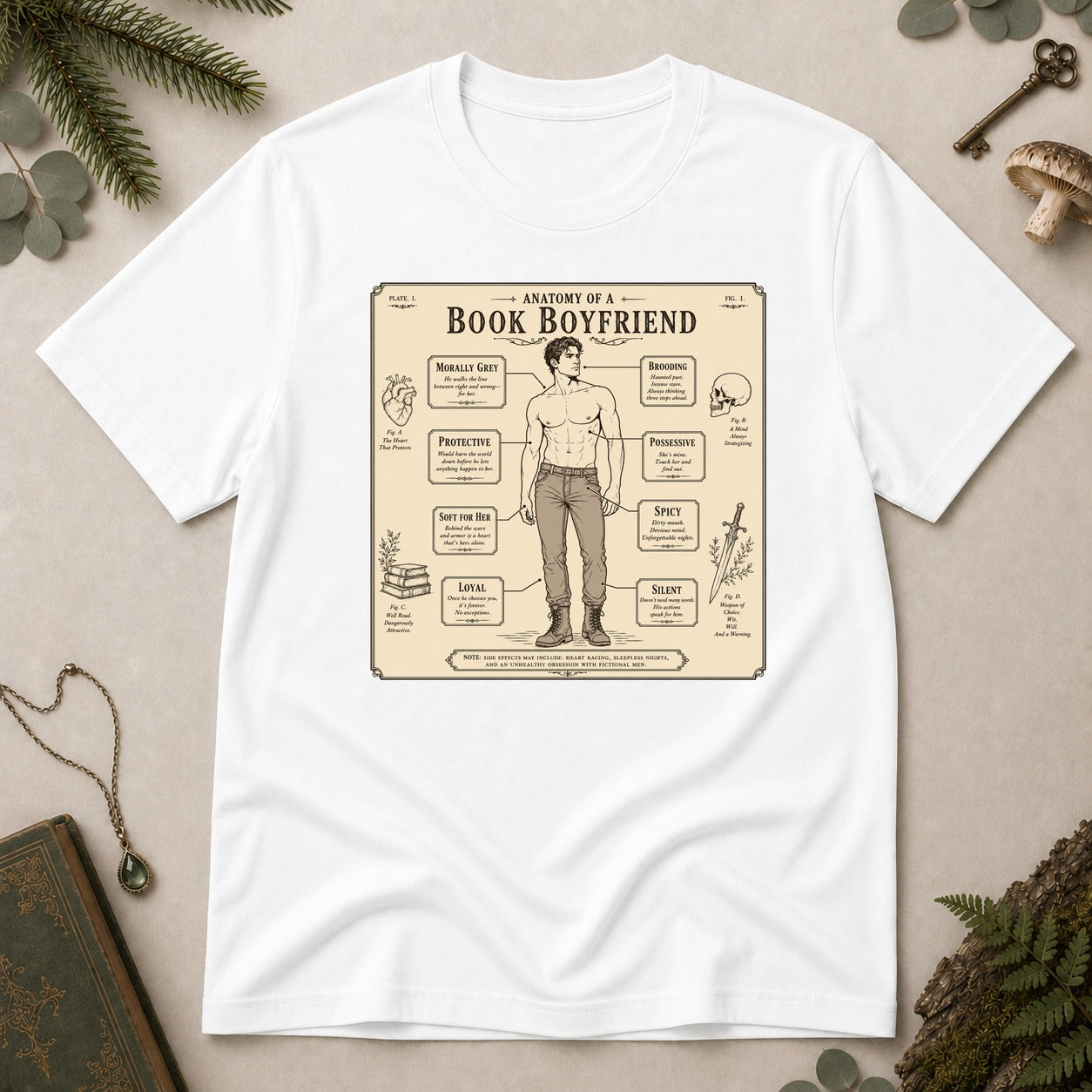 Anatomy of a Book Boyfriend T-Shirt - White