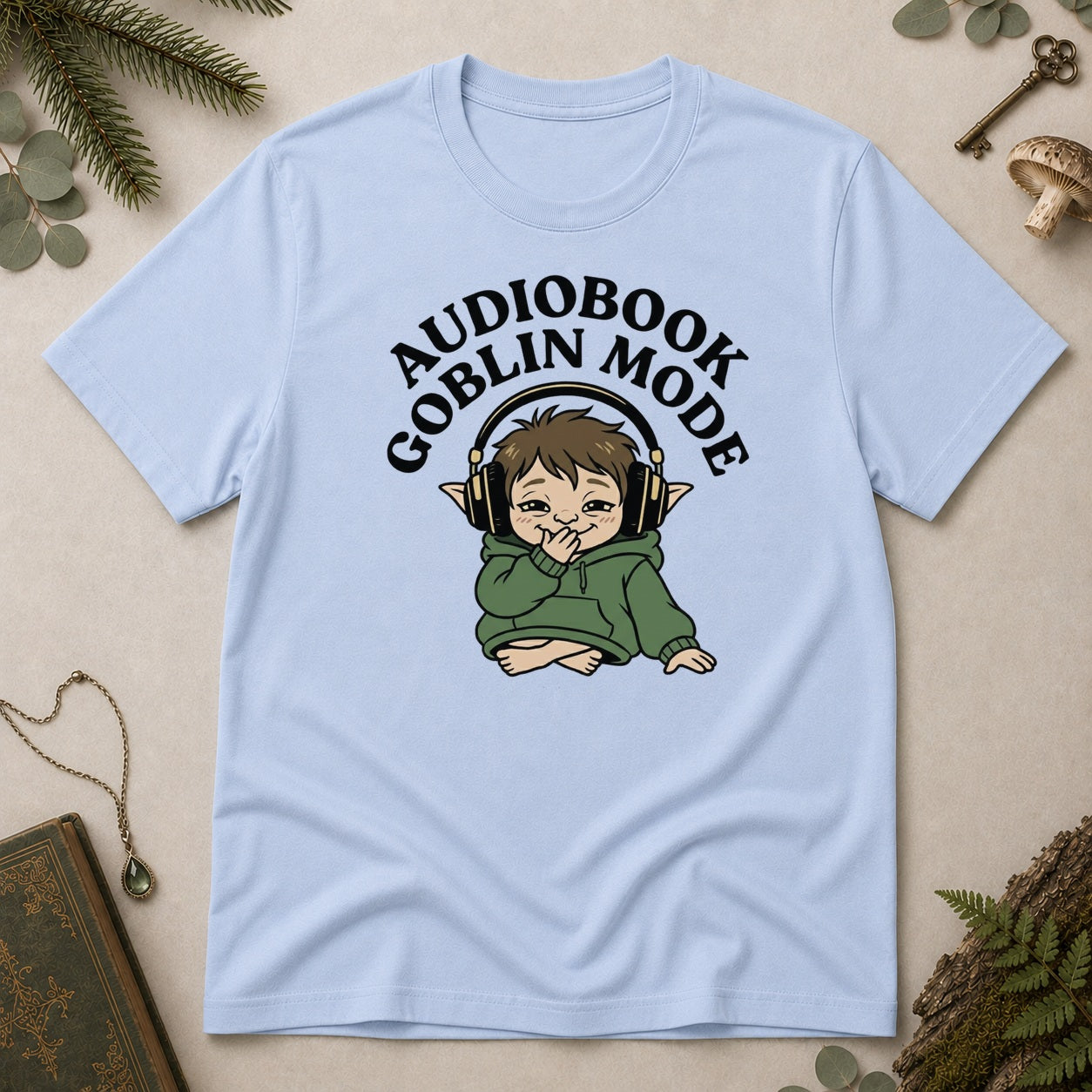 Audiobook Goblin Mode T-Shirt - Light Blue
