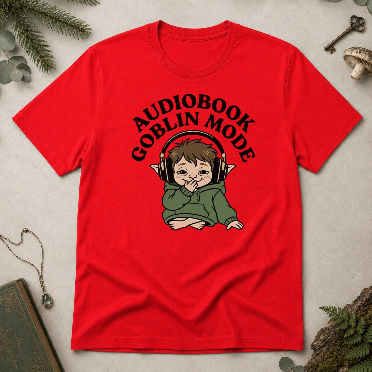 Audiobook Goblin Mode T-Shirt - Red
