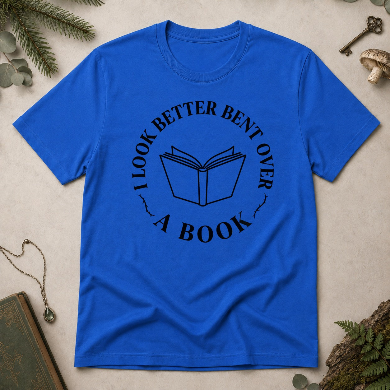 Bent Over a Book T-Shirt - Royal