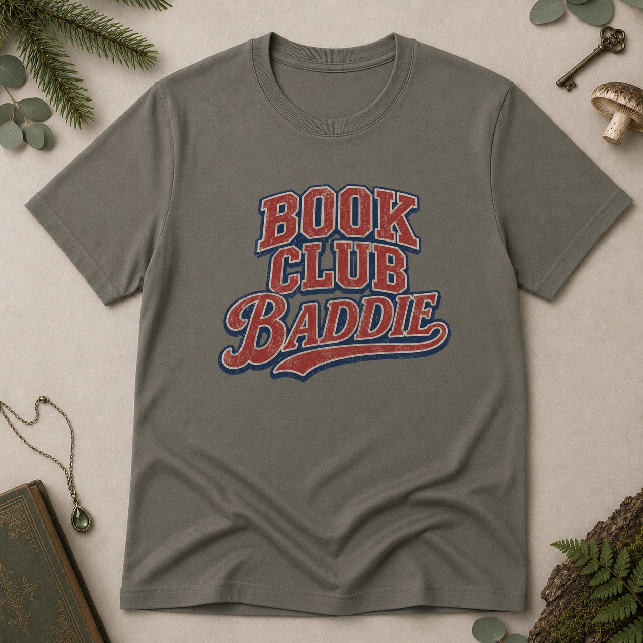 Book Club Baddie T-Shirt - Charcoal
