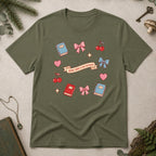 Books, Bows & Bad Decisions T-Shirt - Military Green