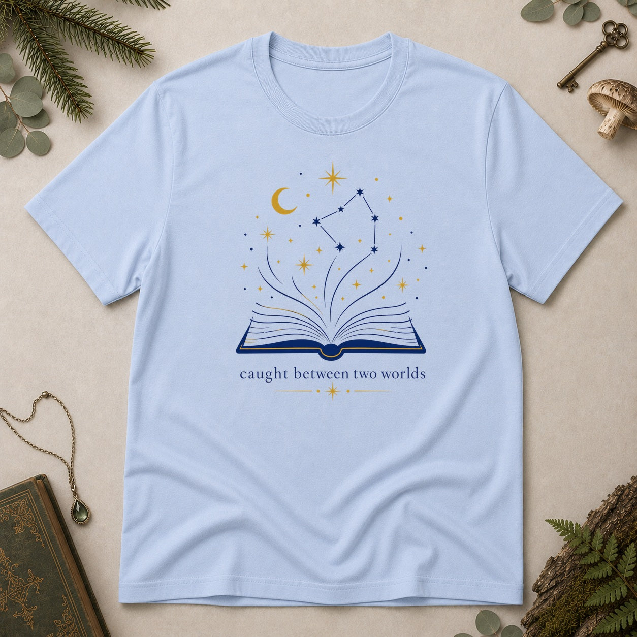 Caught Between Worlds T-Shirt - Light Blue