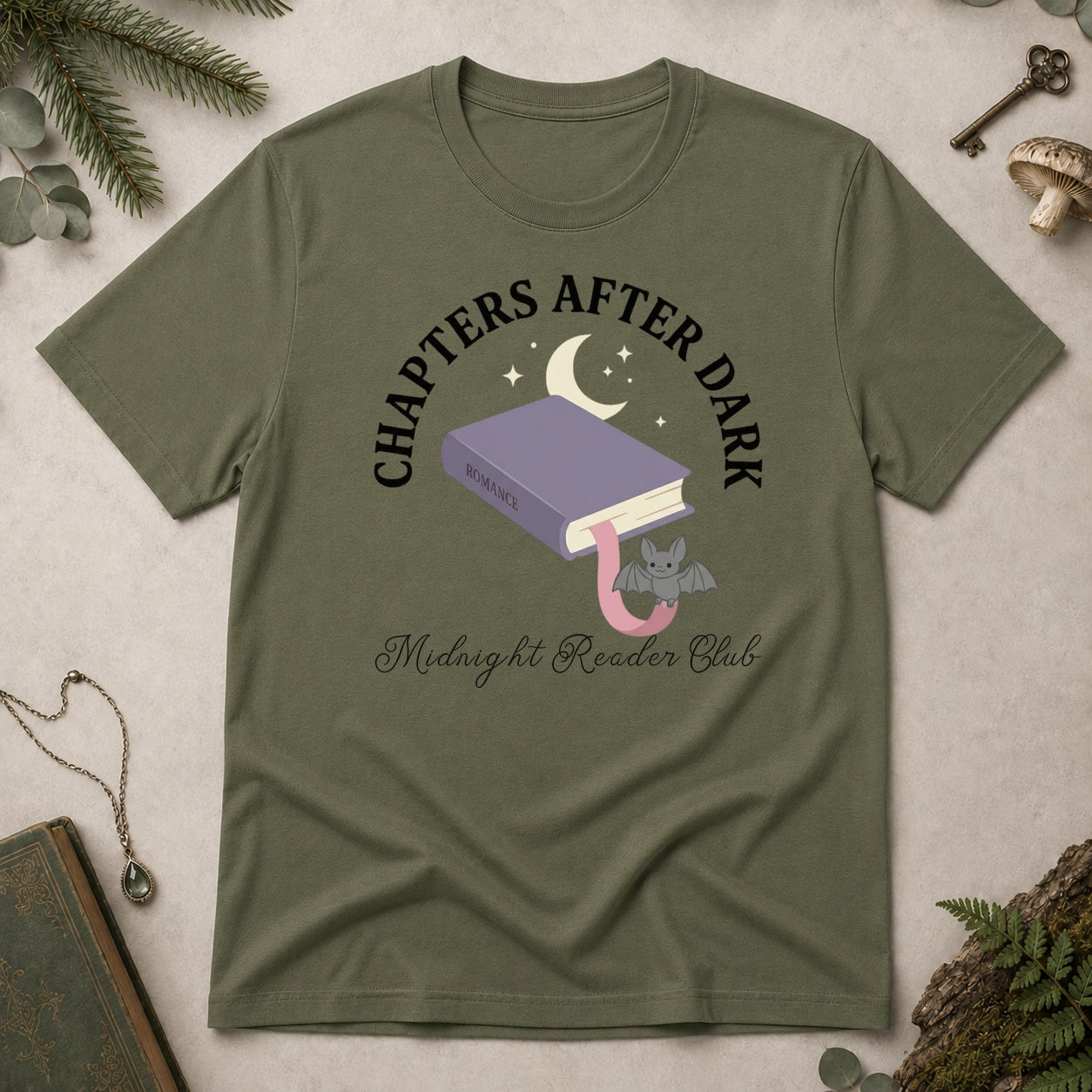 Chapters After Dark T-Shirt - Military Green