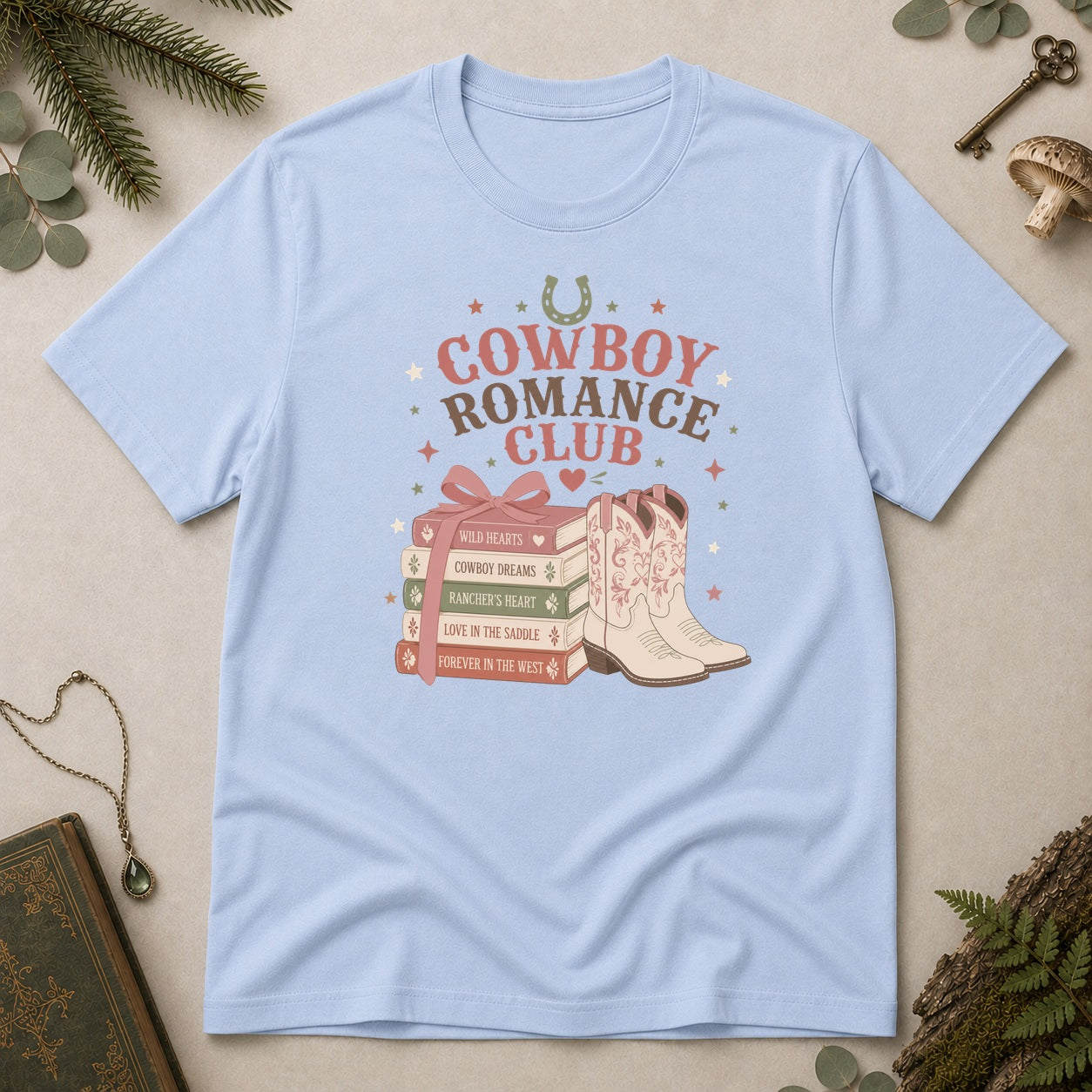 Cowboy Romance Club T-Shirt - Light Blue