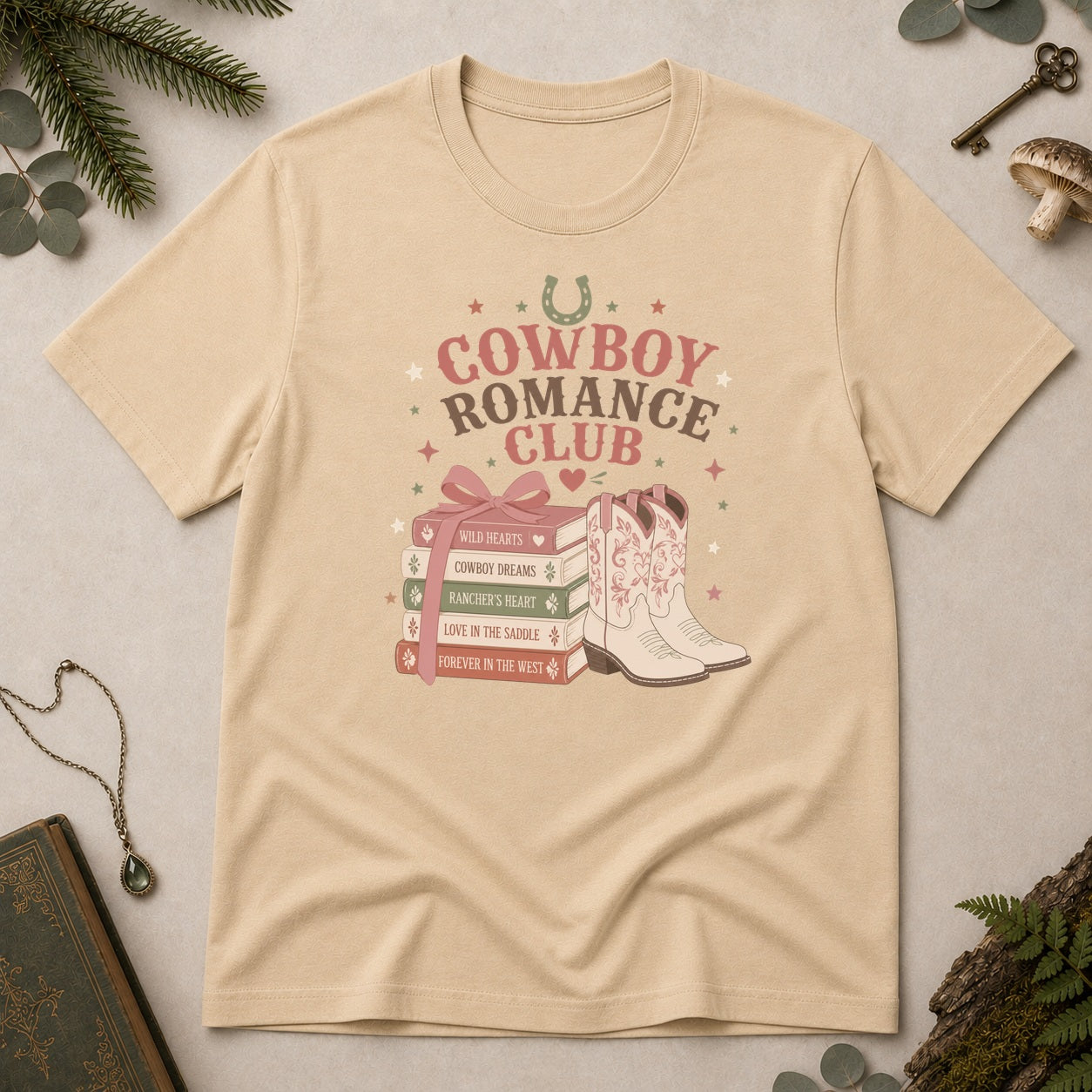Cowboy Romance Club T-Shirt - Sand