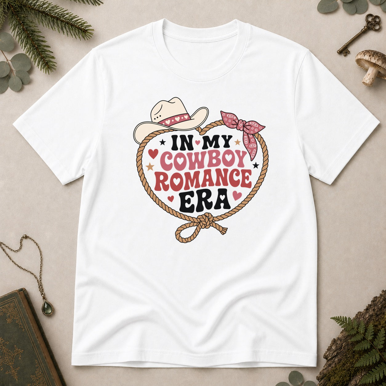 Cowboy Romance Era T-Shirt - White