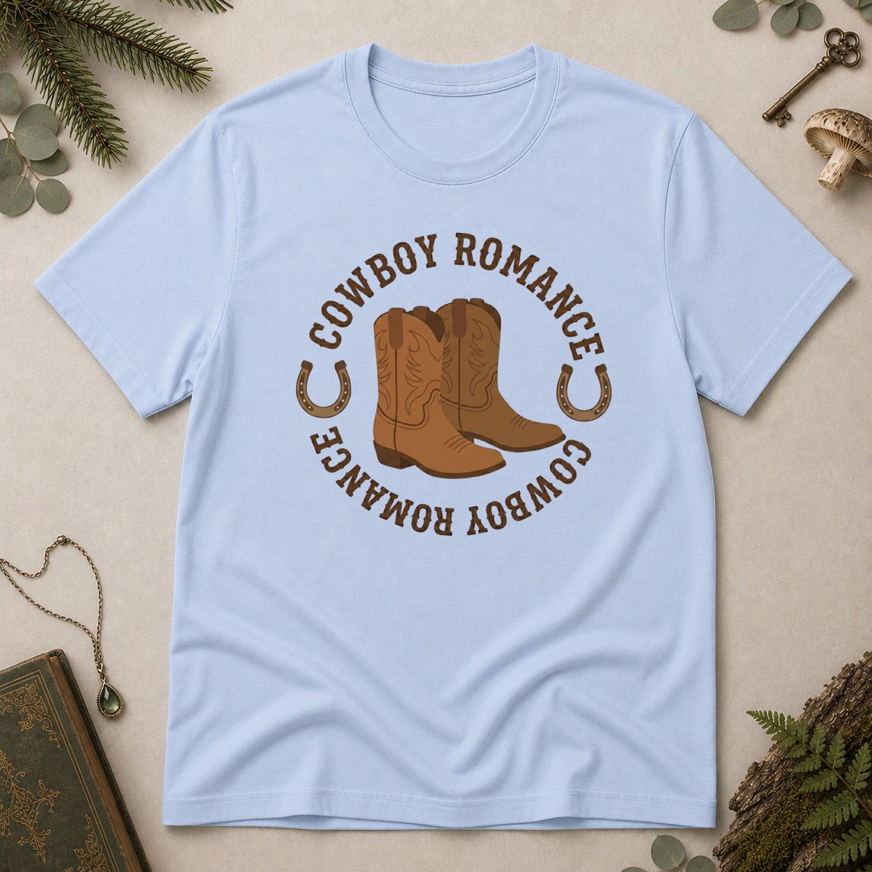 Cowboy Romance T-Shirt - Light Blue