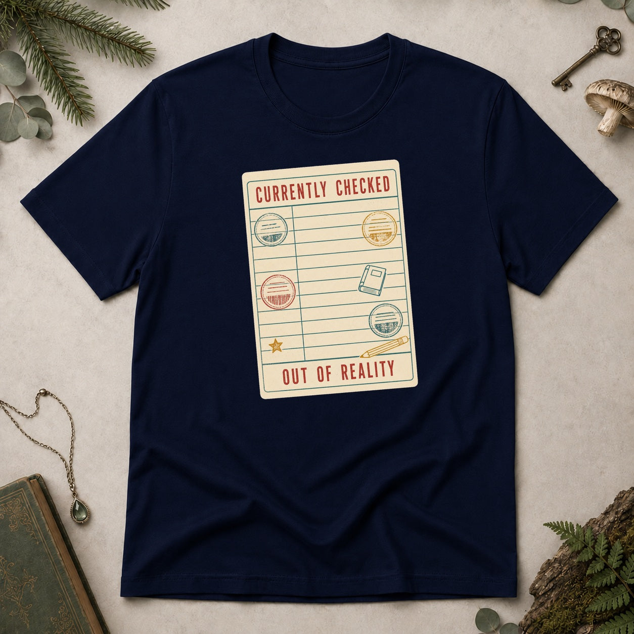 Currently Checked Out of Reality T-Shirt - Navy