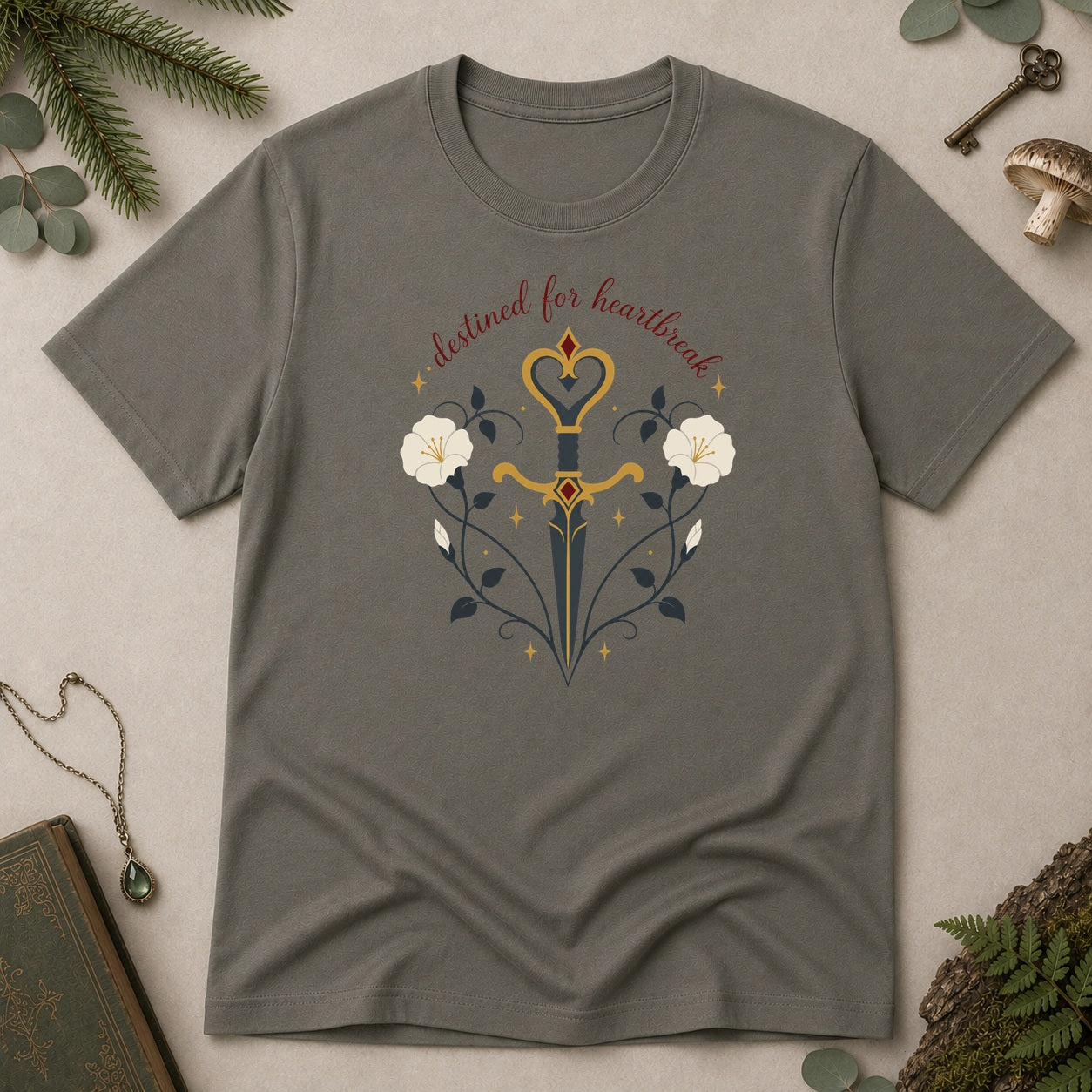 Destined for Heartbreak T-Shirt - Charcoal