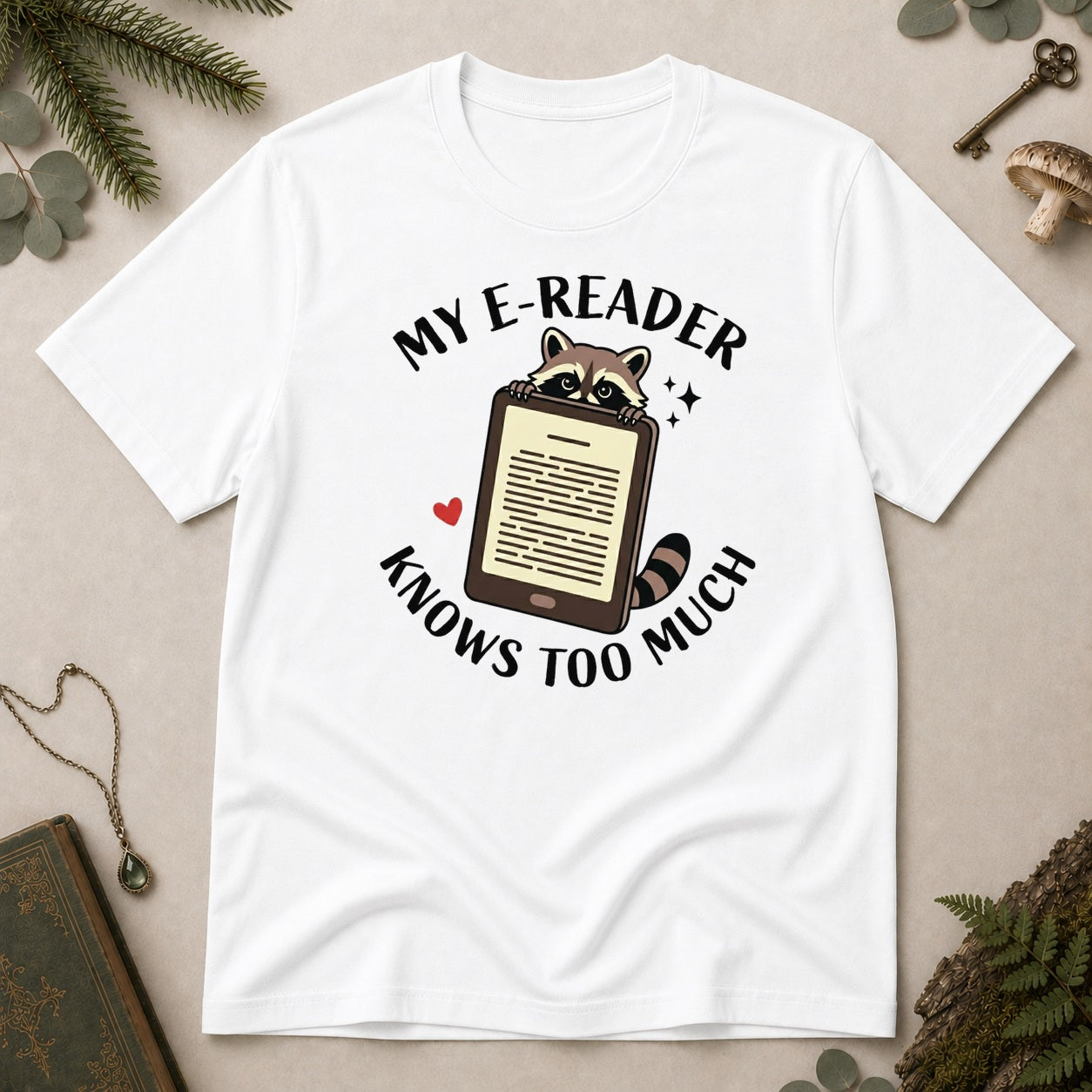 E Reader Knows Too Much T-Shirt - White