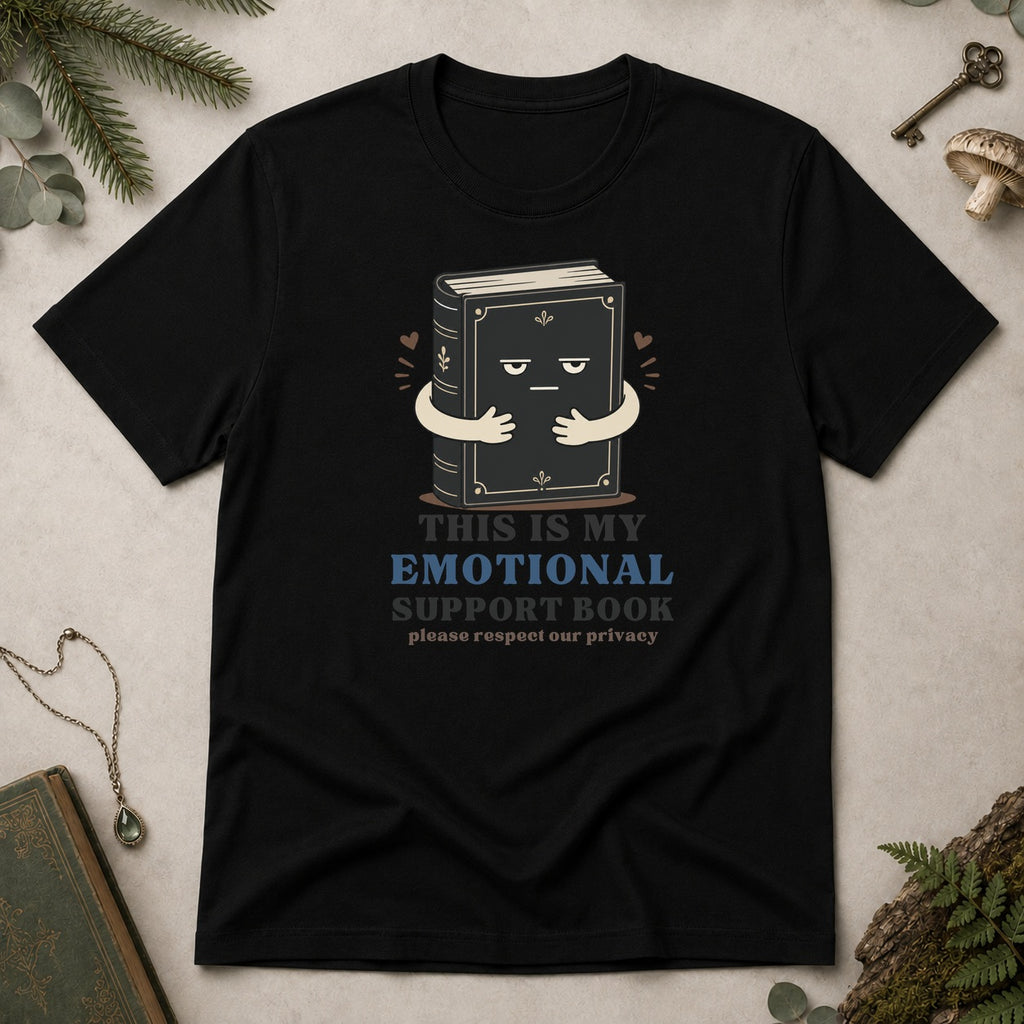 Emotional Support Book T-Shirt - Black
