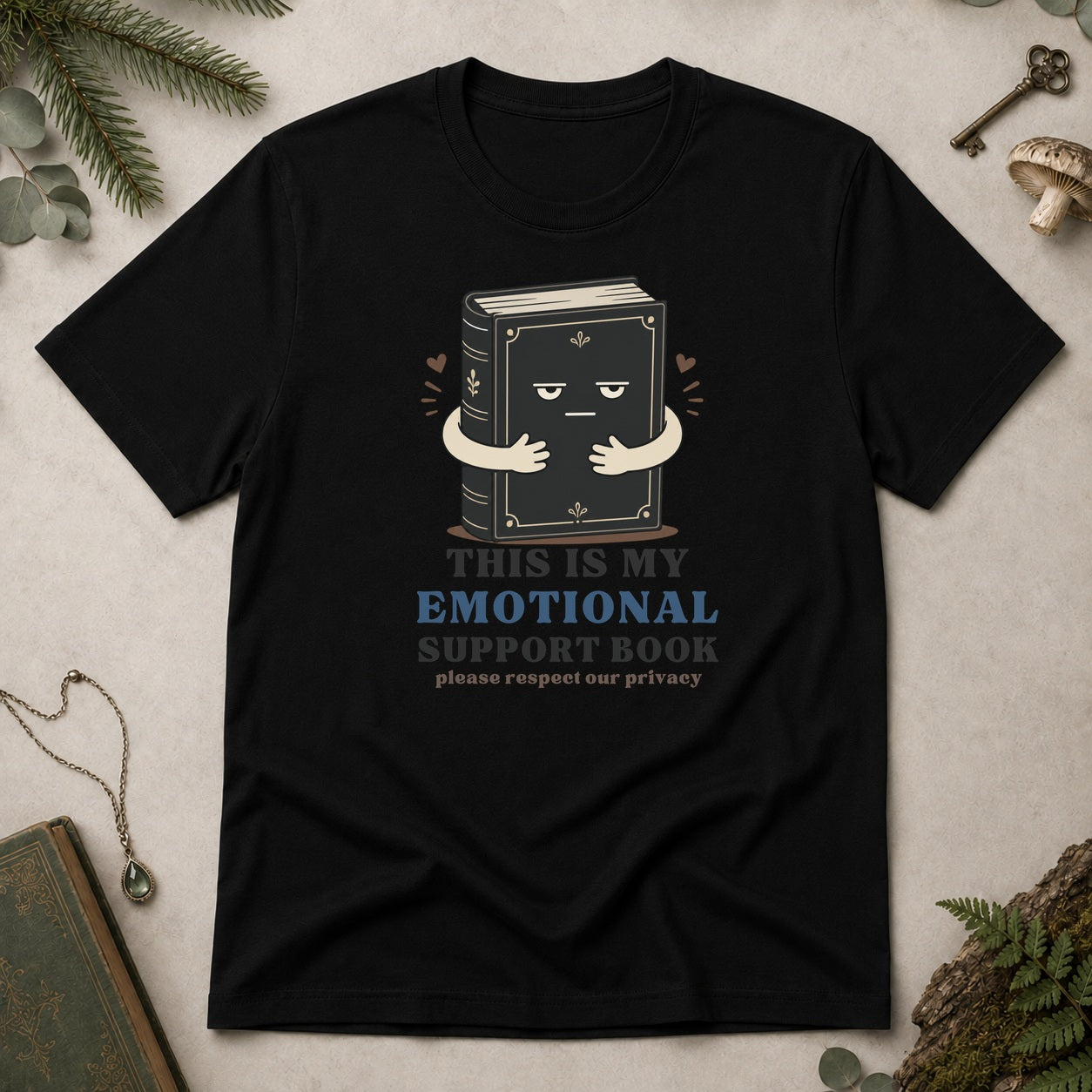 Emotional Support Book T-Shirt - Black