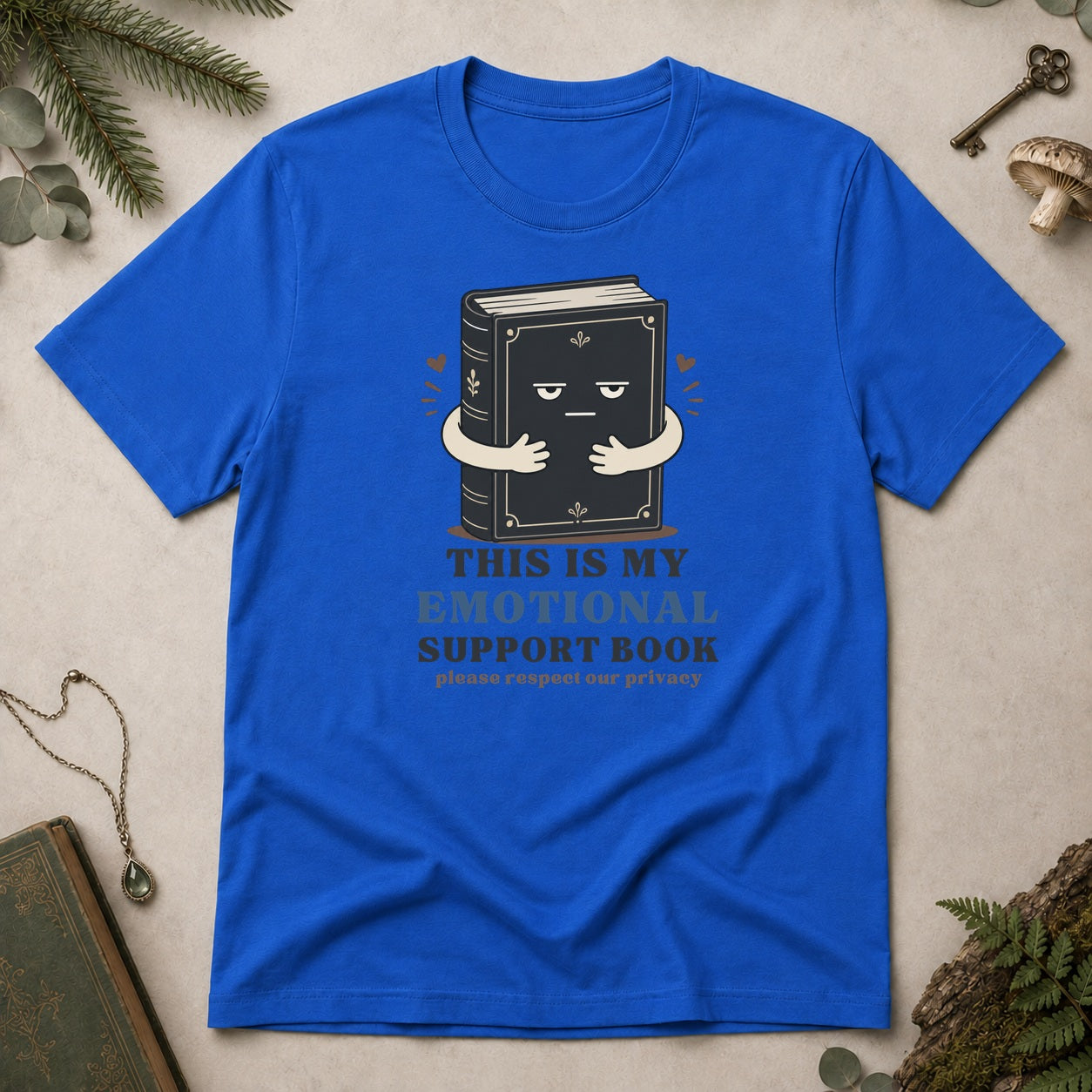 Emotional Support Book T-Shirt - Royal