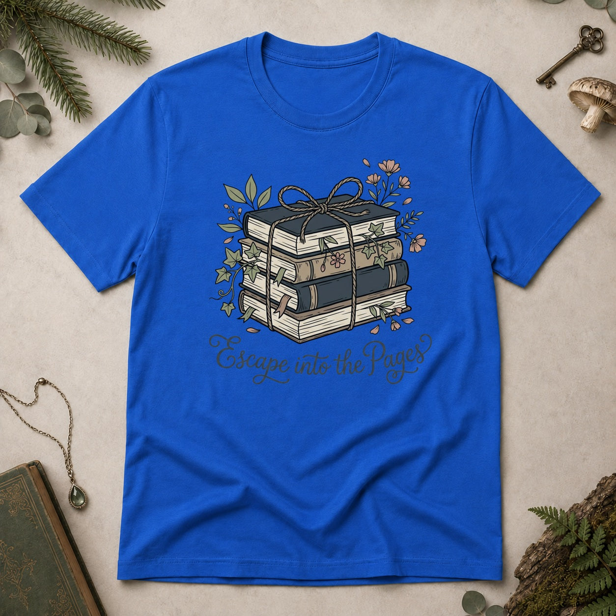 Escape Into the Pages T-Shirt - Royal