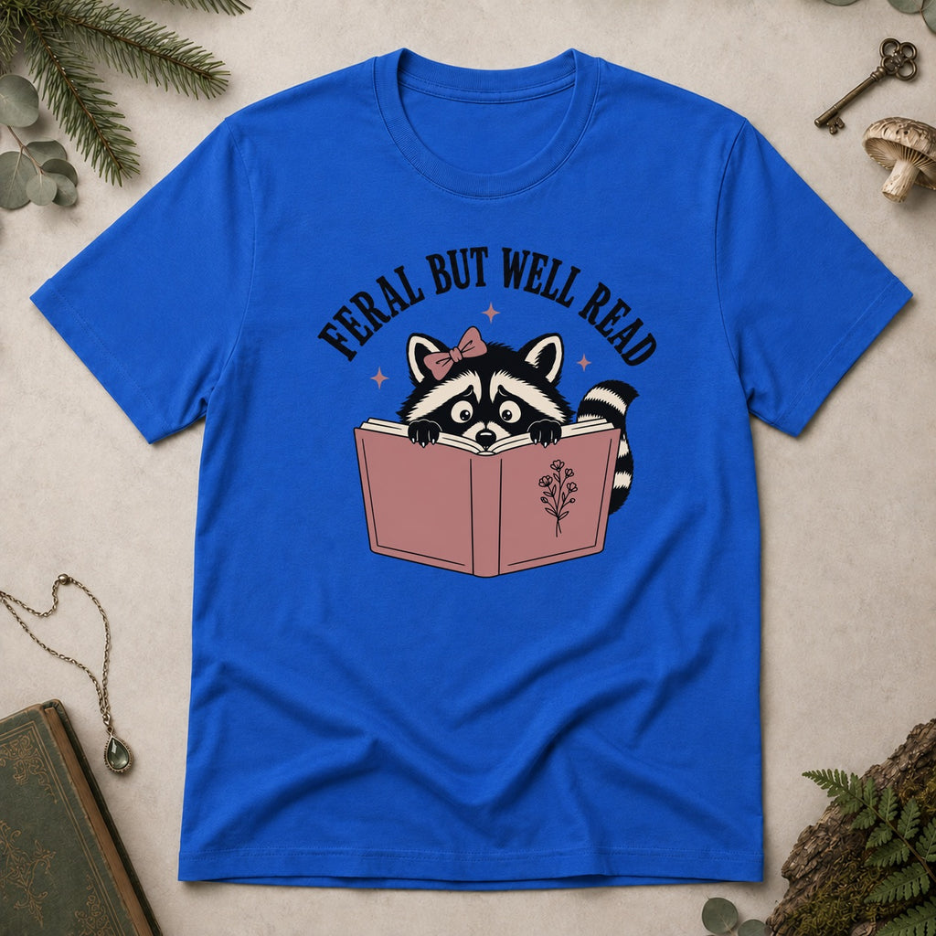 Feral But Well Read T-Shirt - Royal