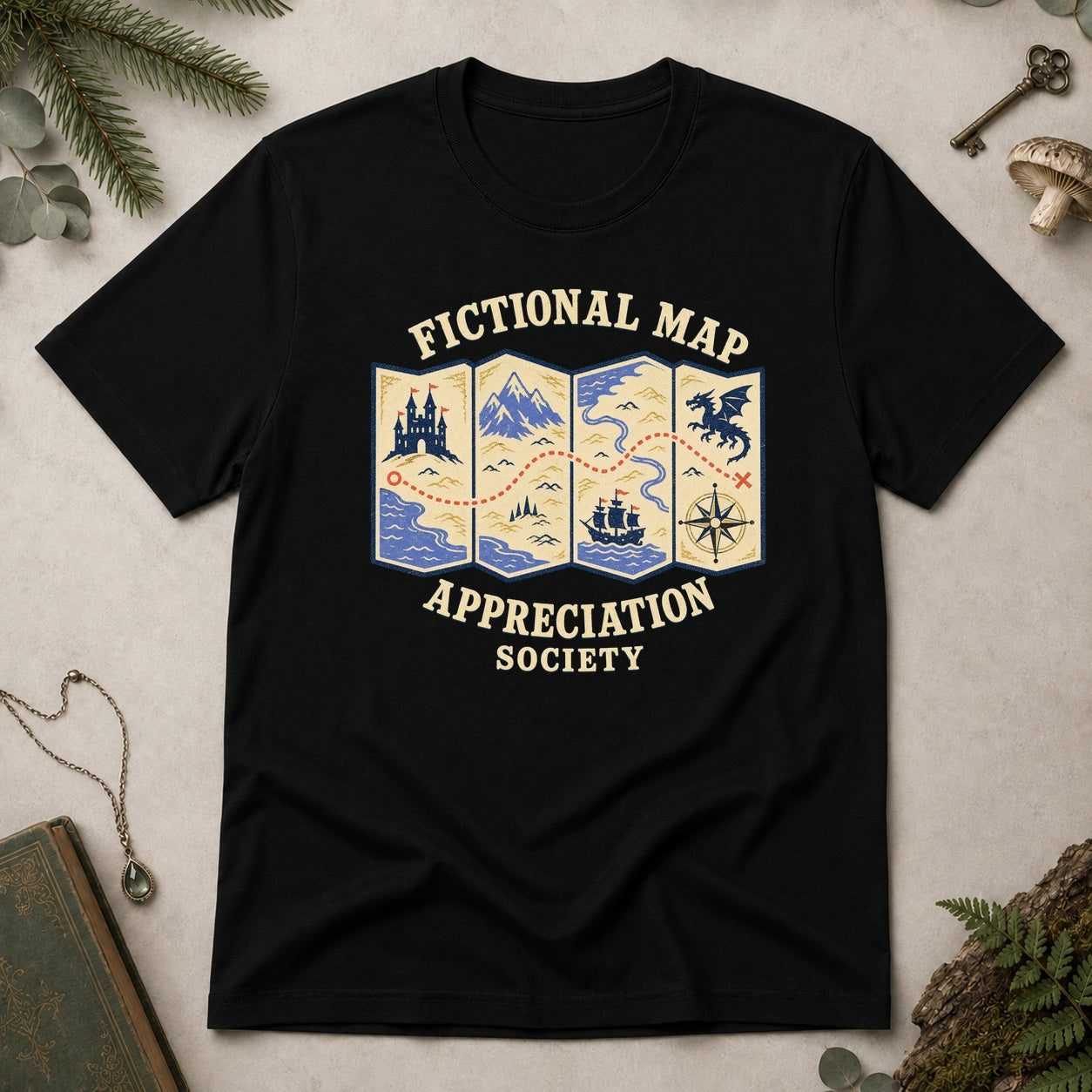 Fictional Map Appreciation Society T-Shirt - Black