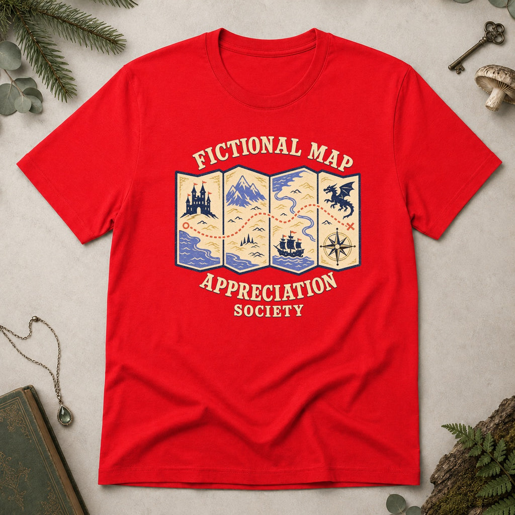 Fictional Map Appreciation Society T-Shirt - Red