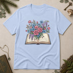 Flower Book T-Shirt - Light Blue