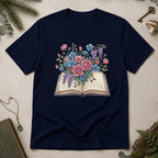 Flower Book T-Shirt - Navy