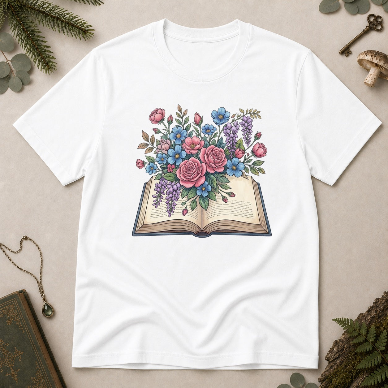 Flower Book T-Shirt - White