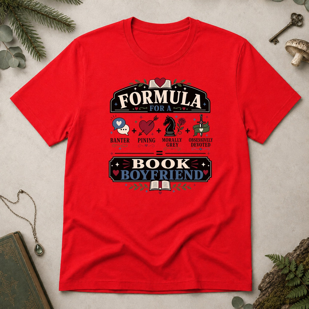 Formula for a Book Boyfriend T-Shirt - Red
