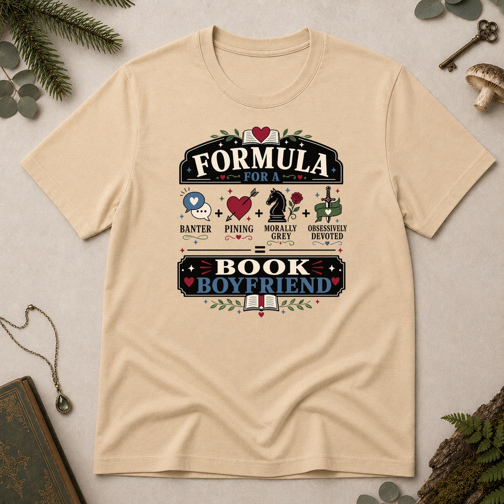 Formula for a Book Boyfriend T-Shirt - Sand