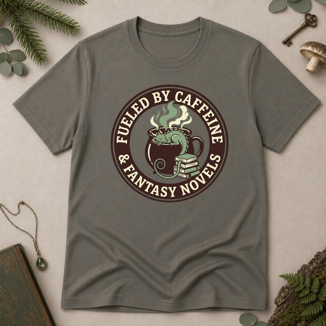 Fueled by Caffeine T-Shirt - Charcoal