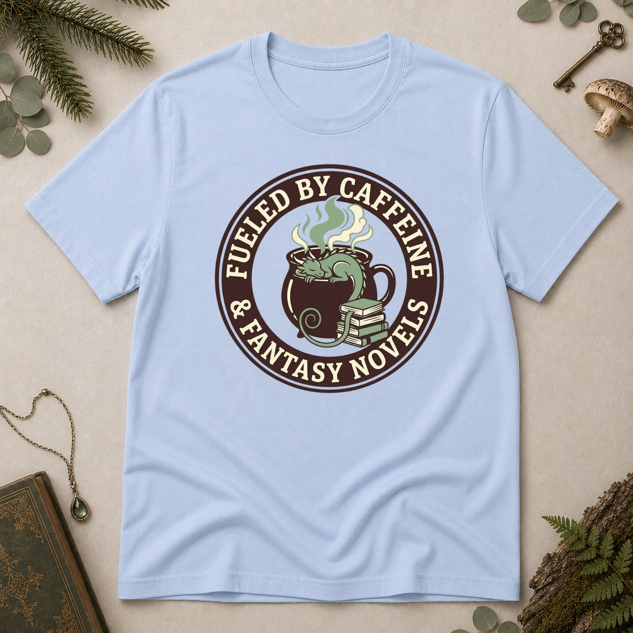Fueled by Caffeine T-Shirt - Light Blue