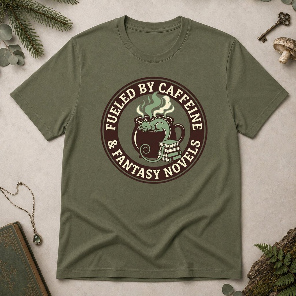 Fueled by Caffeine T-Shirt - Military Green