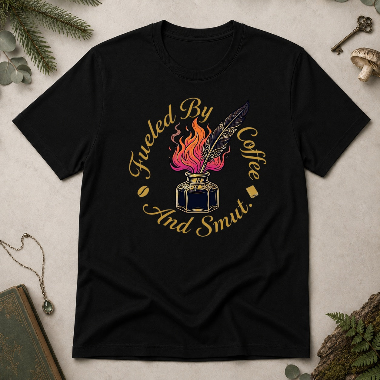 Fueled by Coffee and Smut T-Shirt - Black