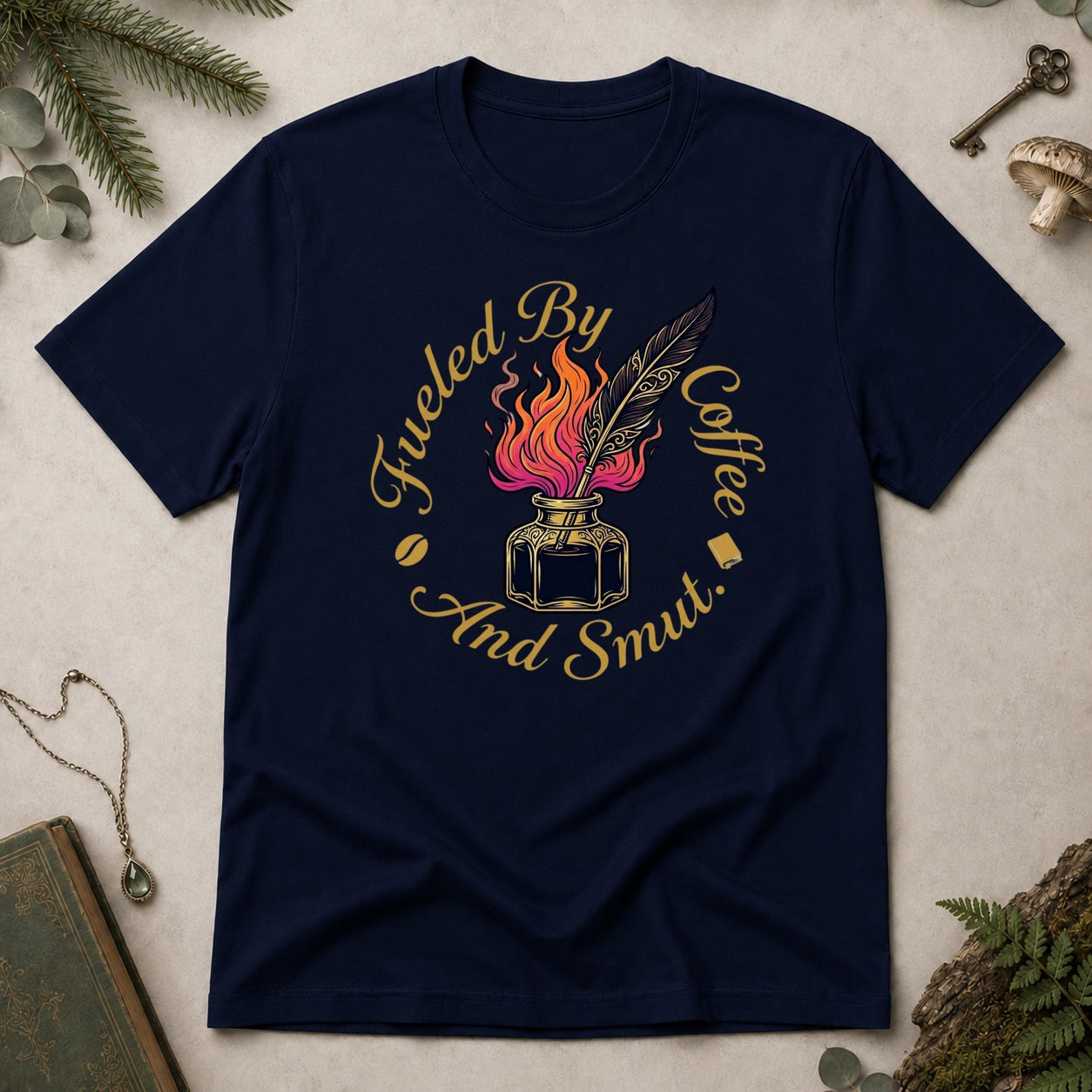 Fueled by Coffee and Smut T-Shirt - Navy