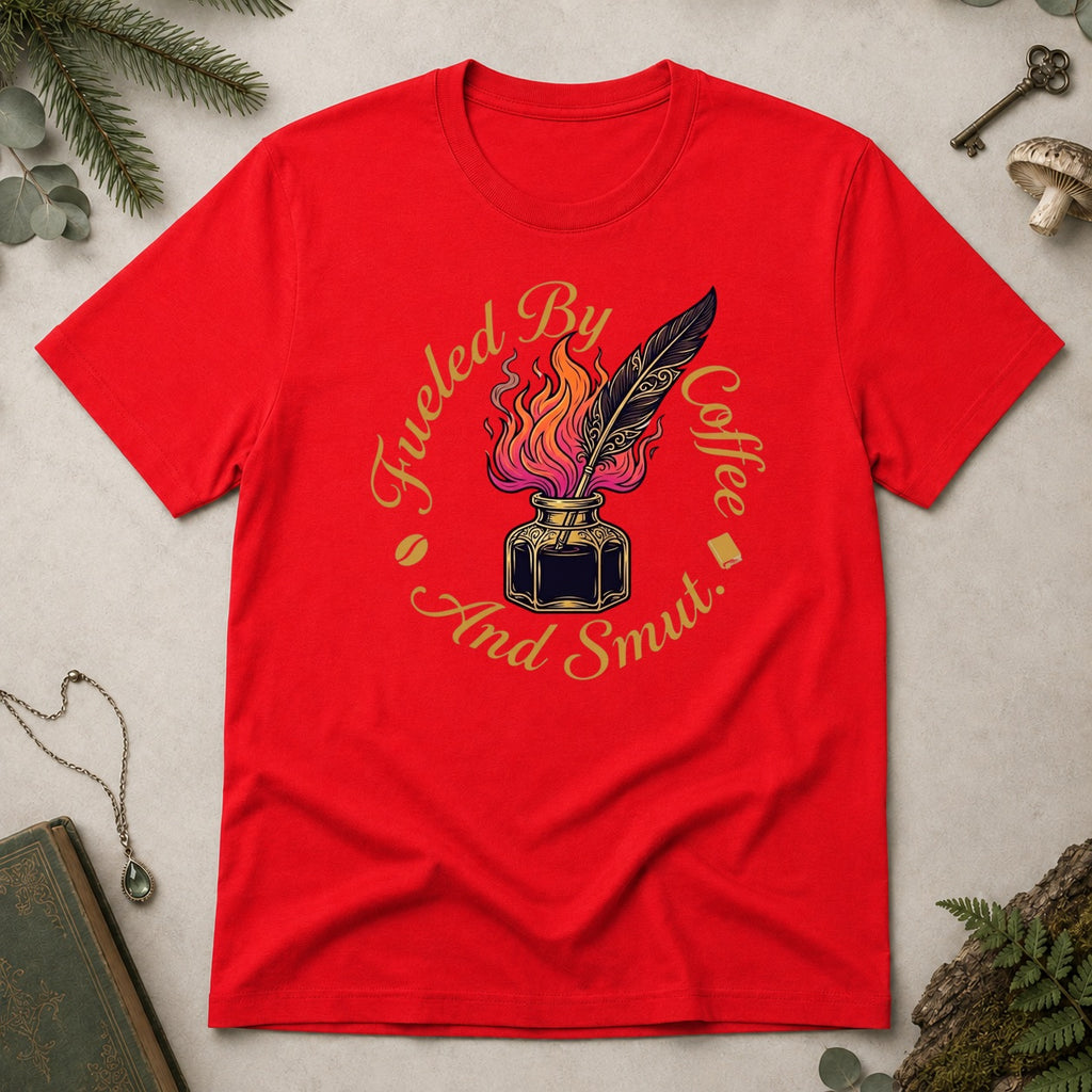 Fueled by Coffee and Smut T-Shirt - Red