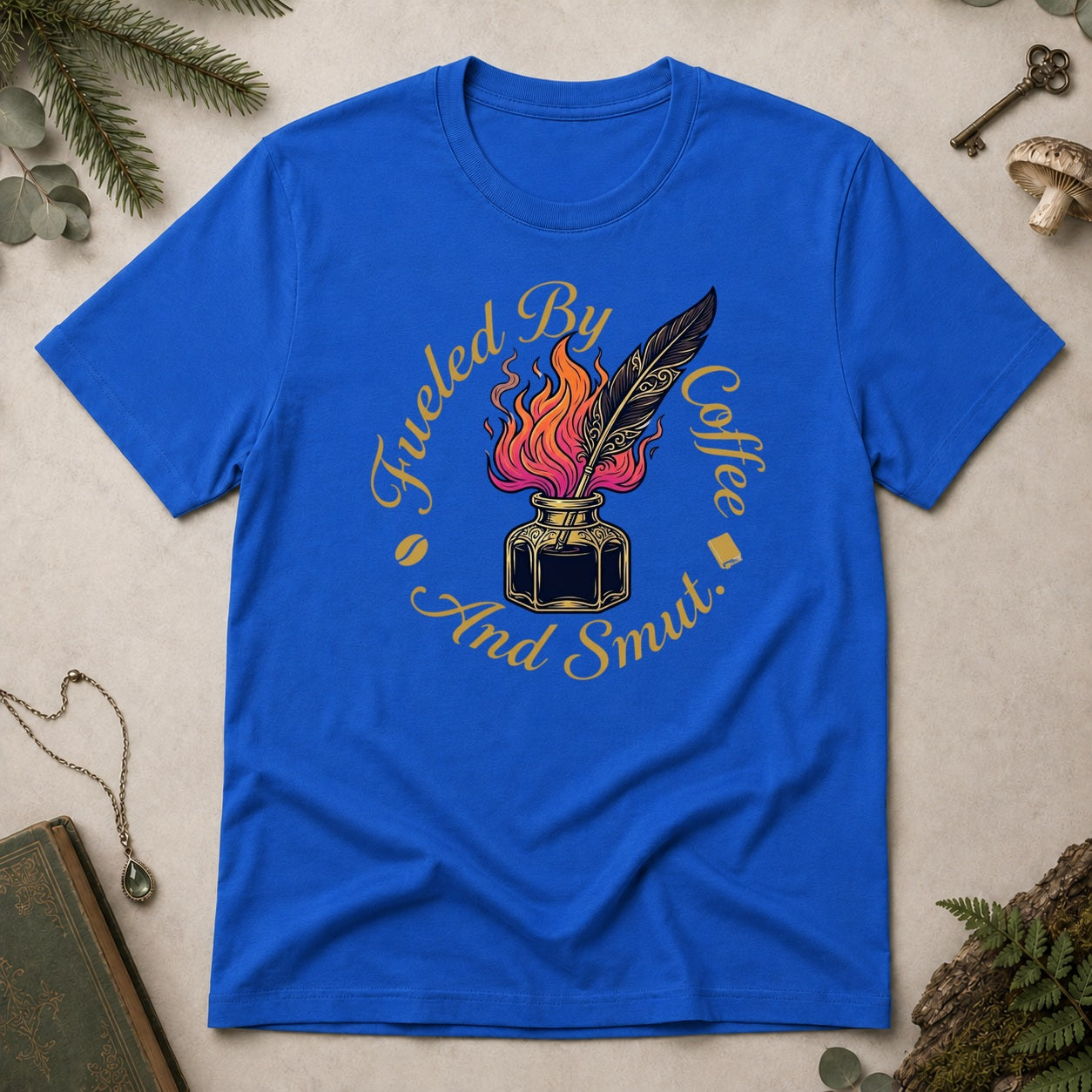 Fueled by Coffee and Smut T-Shirt - Royal