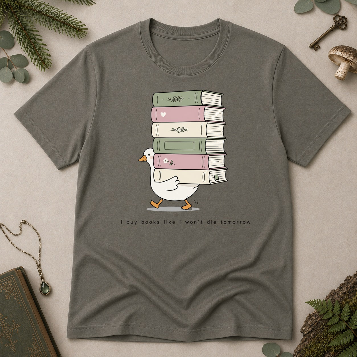 Goose Books T-Shirt - Charcoal