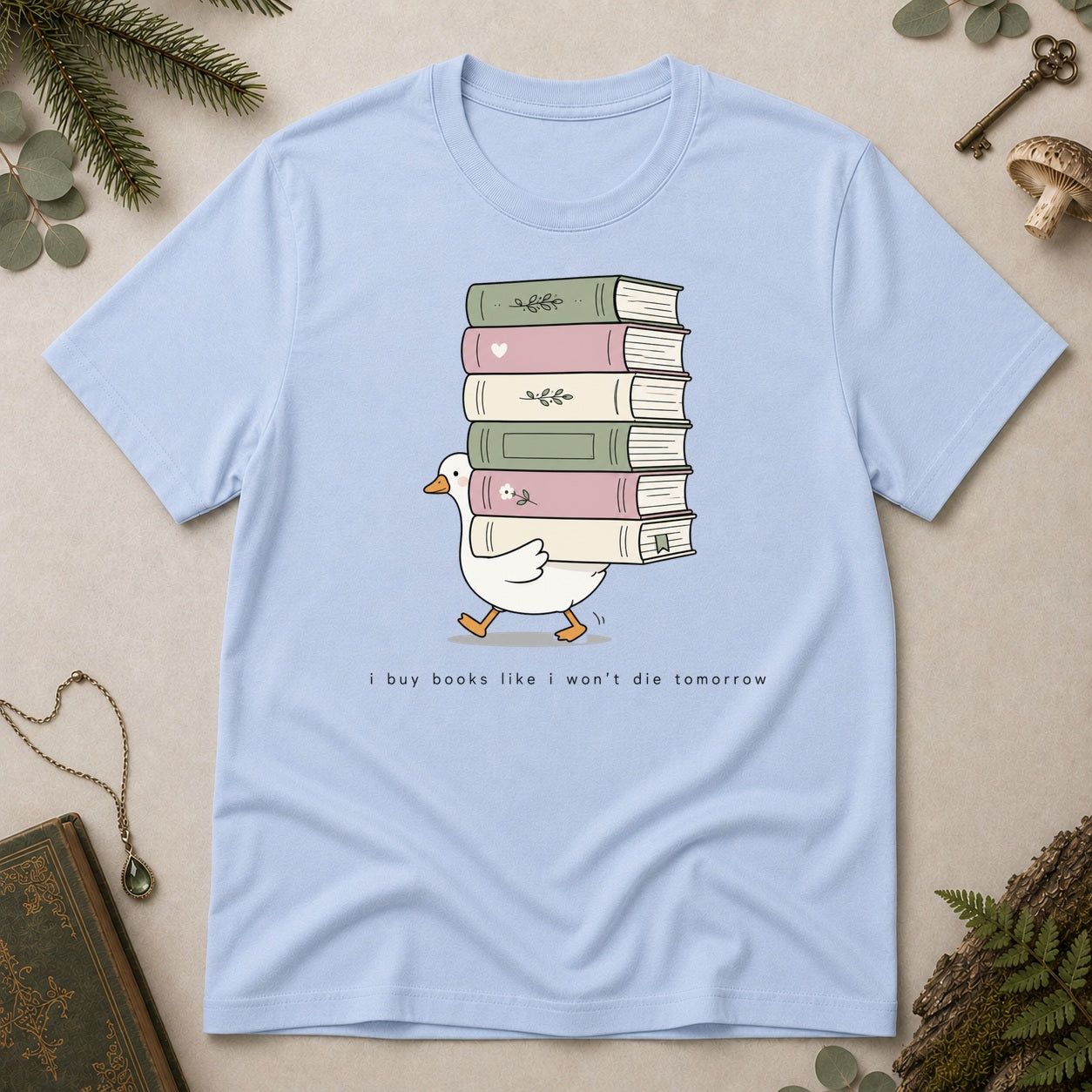 Goose Books T-Shirt - Light Blue