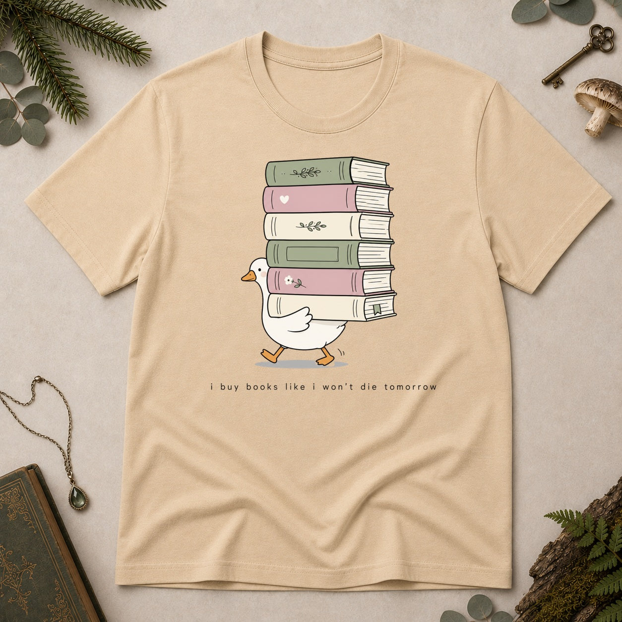 Goose Books T-Shirt - Sand