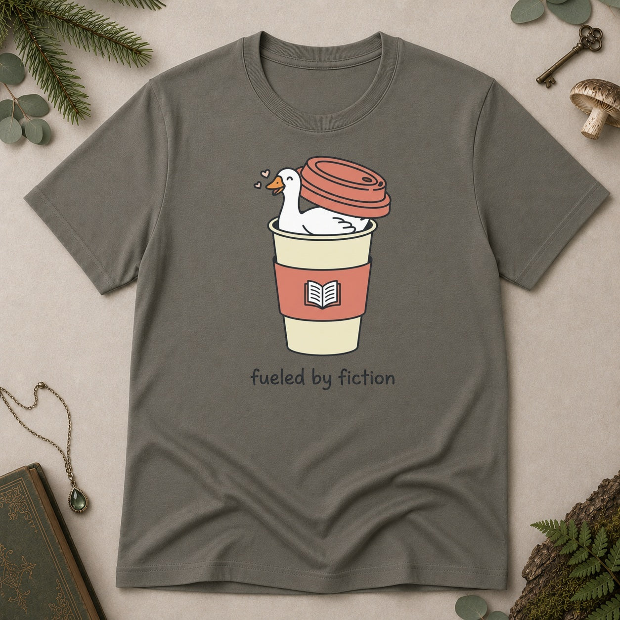 Goose Fuelled by Fiction T-Shirt - Charcoal