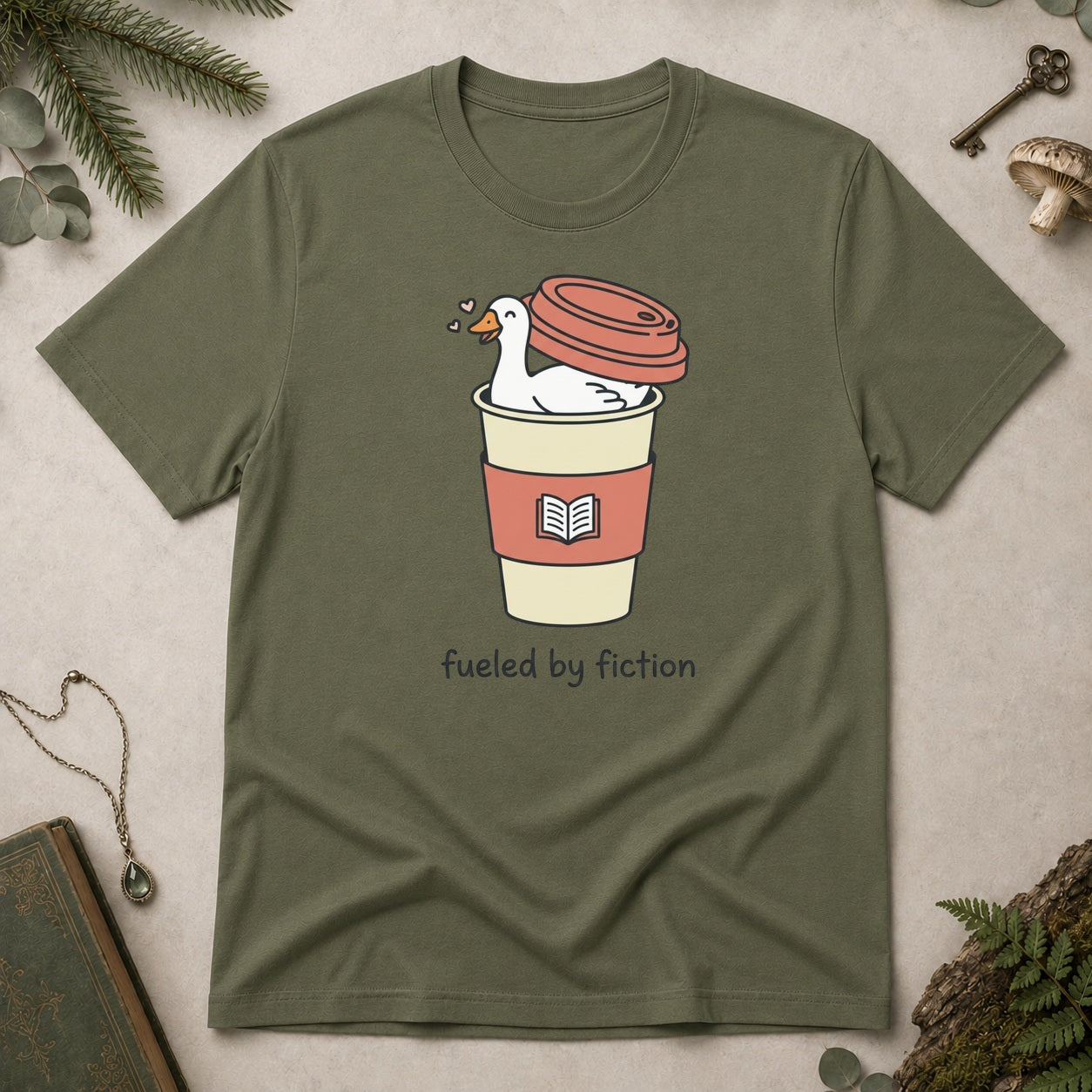 Goose Fuelled by Fiction T-Shirt - Military Green