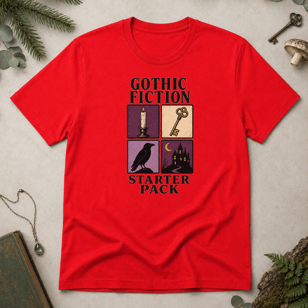 Gothic Fiction Starter Pack T-Shirt - Red