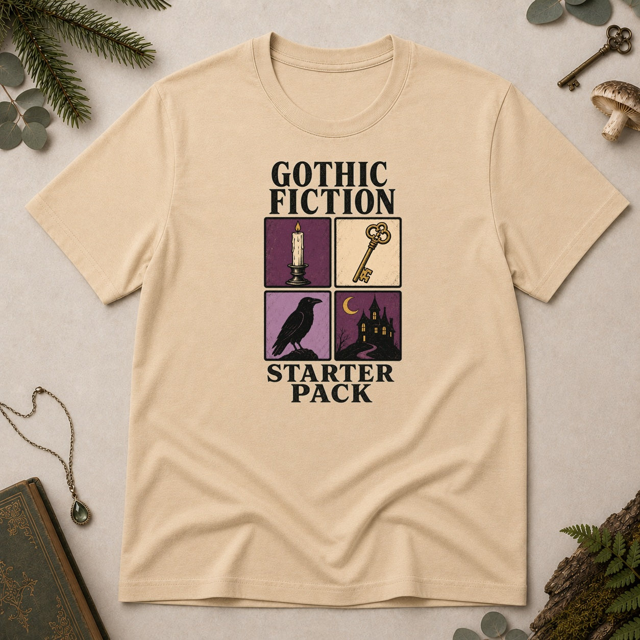 Gothic Fiction Starter Pack T-Shirt - Sand