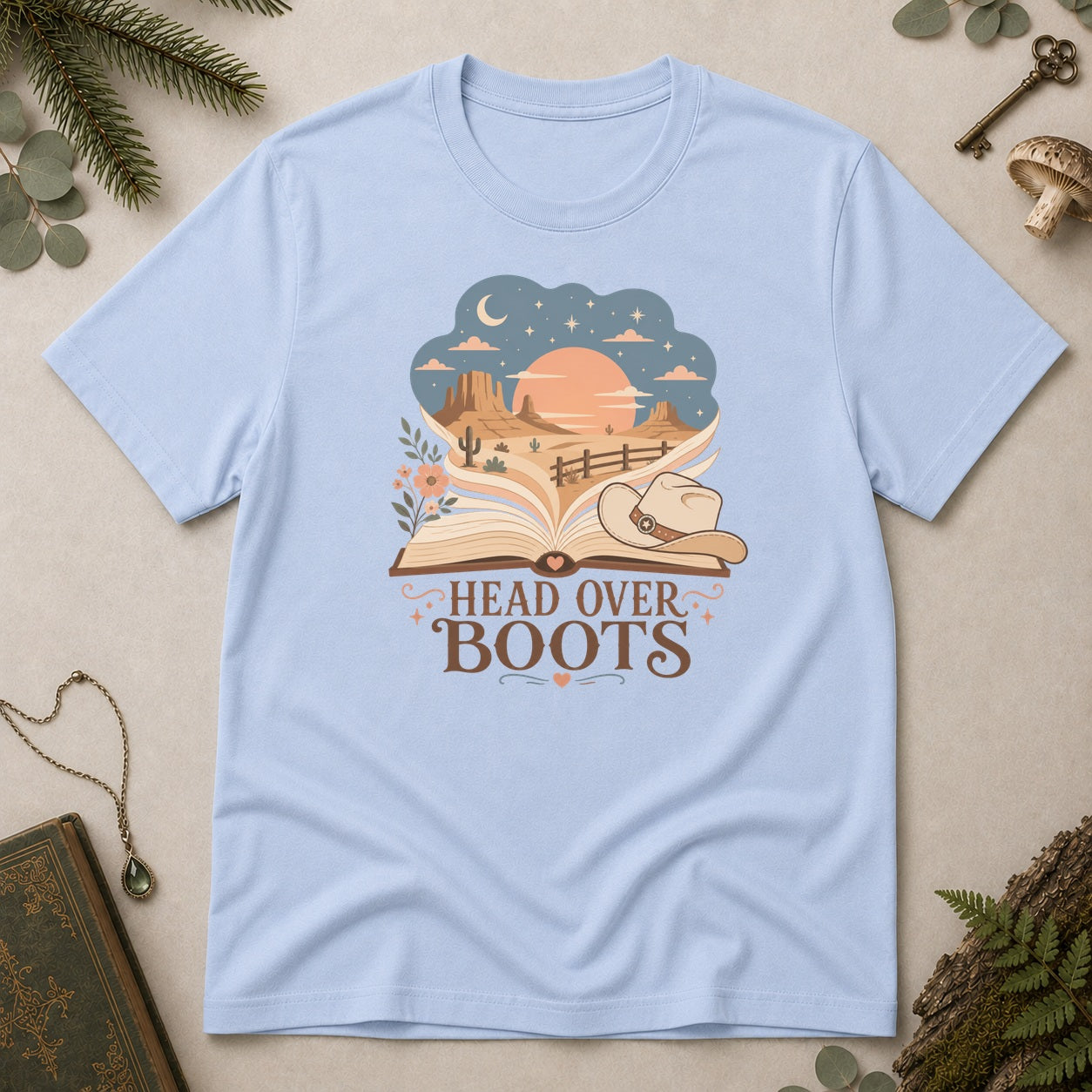 Head Over Boots T-Shirt - Light Blue